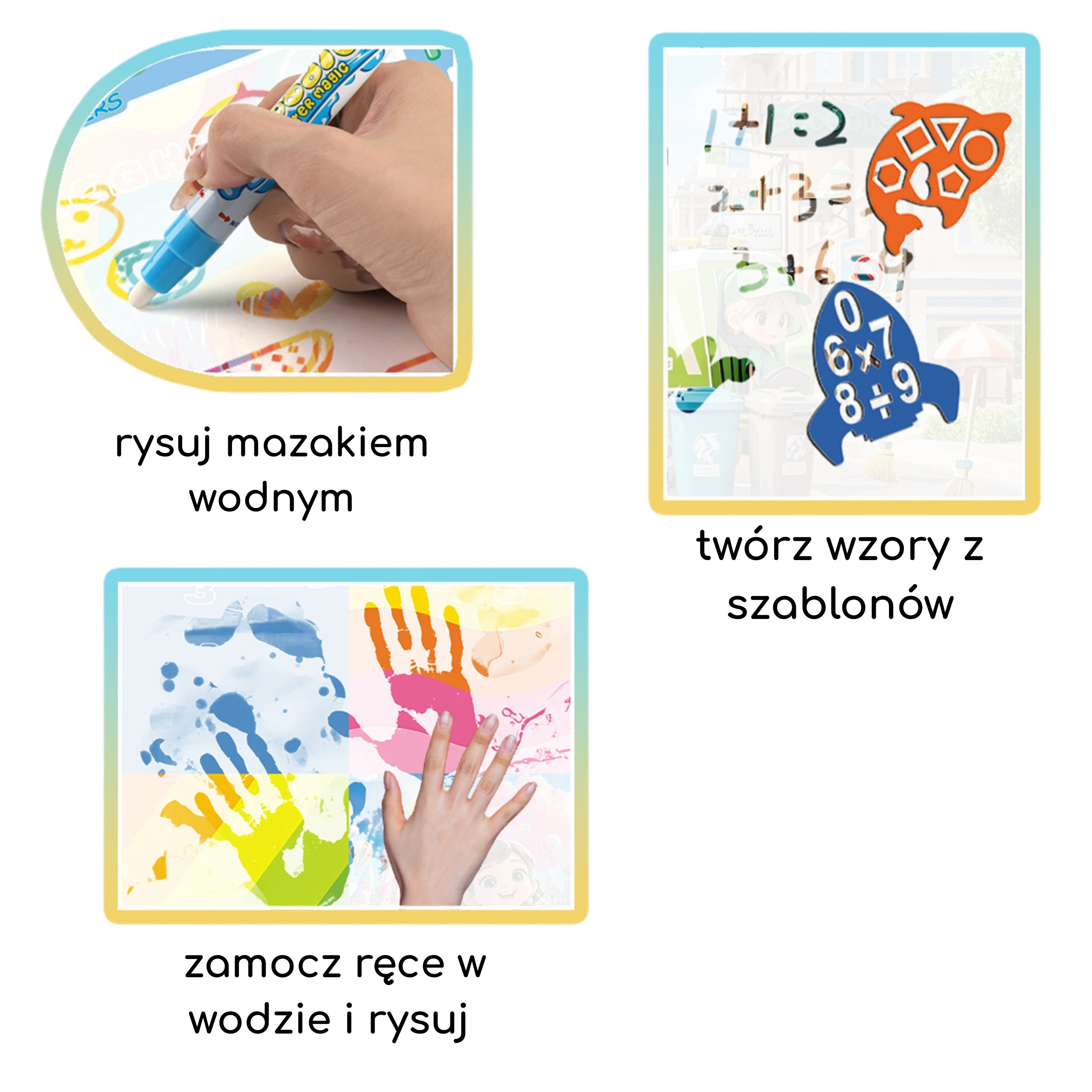 WOOPIE Water Painting Mat for Kids with Dinosaurs + Accessories - Slika 6