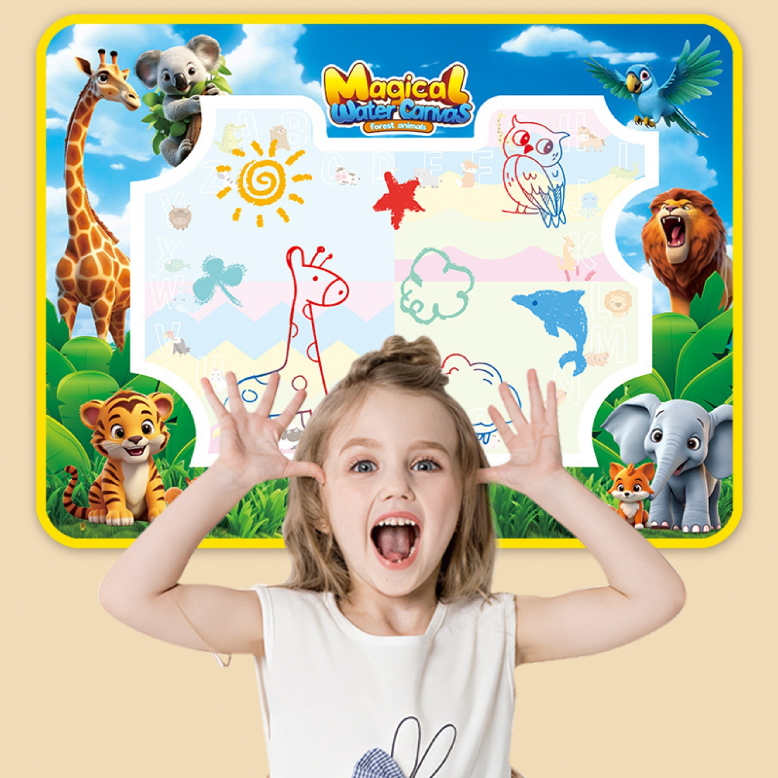 WOOPIE Safari Water Painting Mat Letters and Numbers - Slika 7