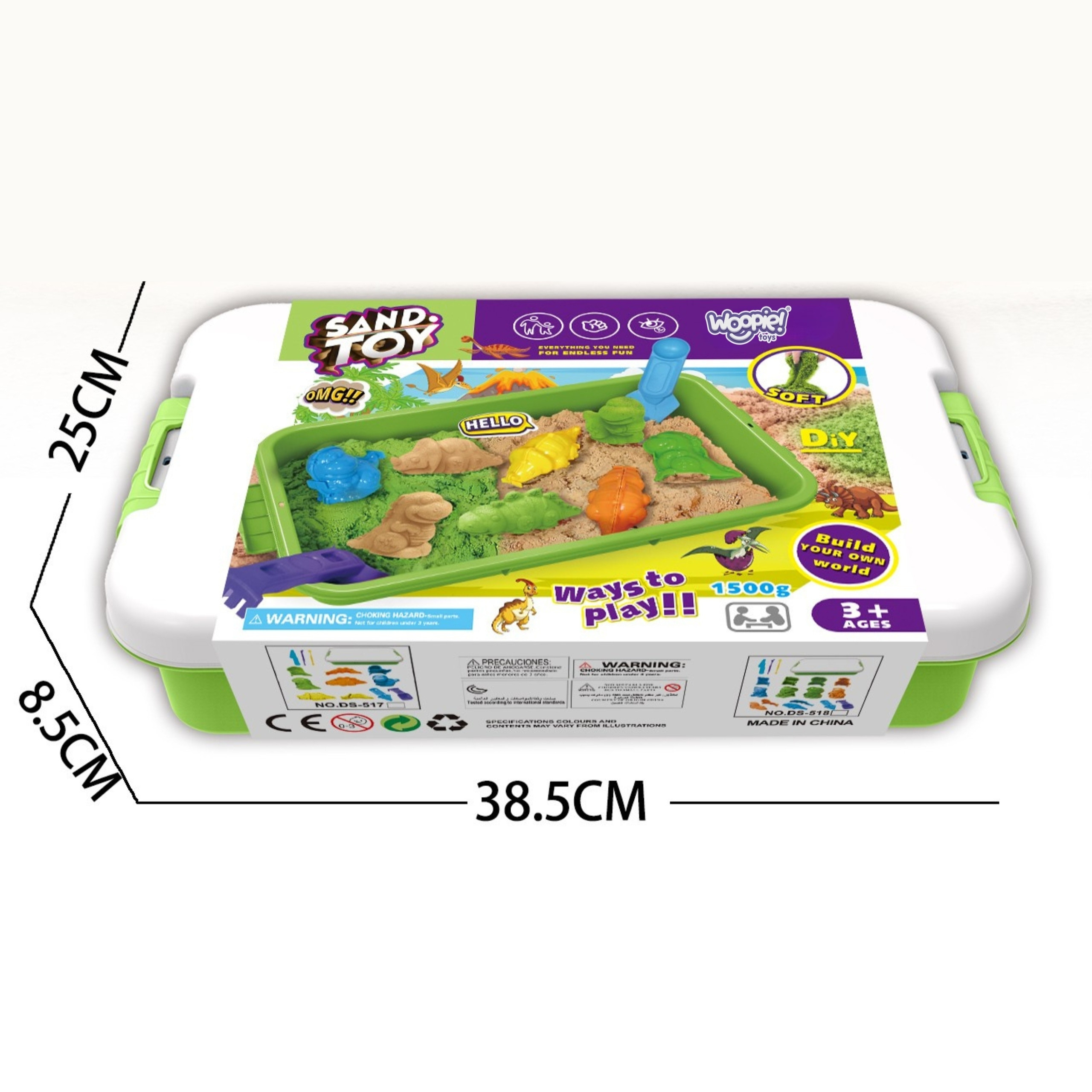 WOOPIE Kinetic Sand 1.5 kg XXL Set ZOO Safari Table with Molds - Slika 4