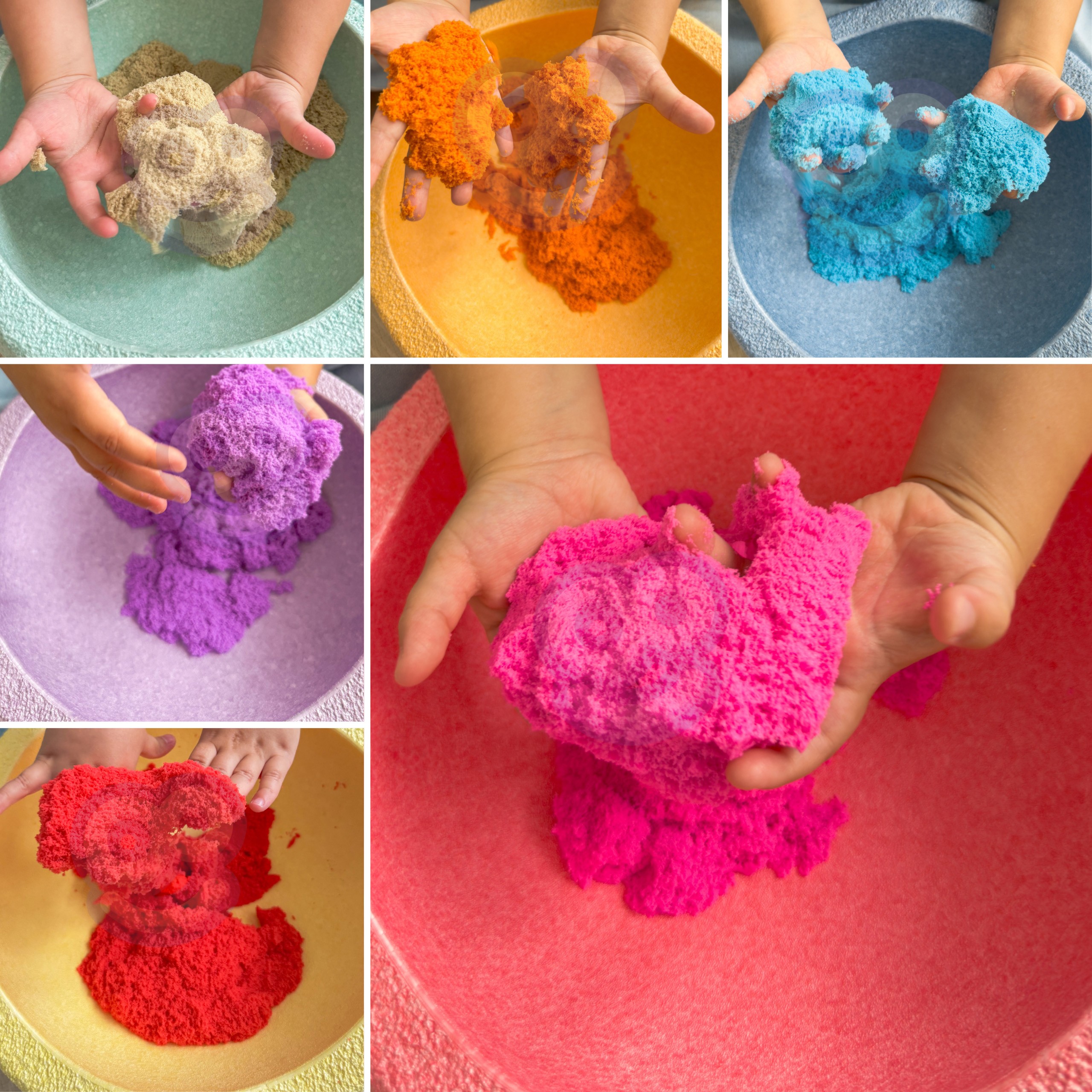 WOOPIE Kinetic Sand 6 Colors 1.2 kg Restaurant Table Set with Molds - Slika 5