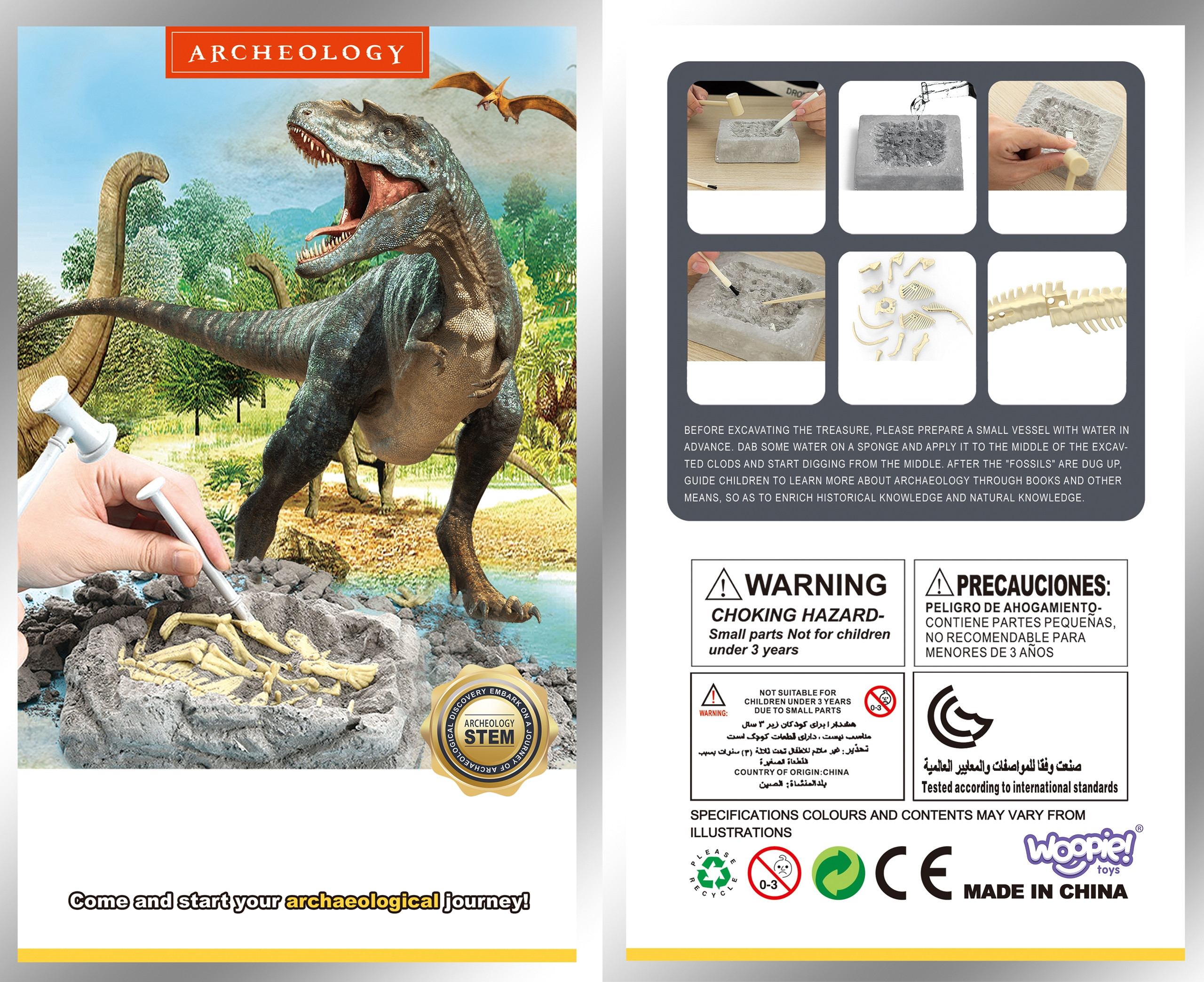 WOOPIE Creative Toy Dinosaur Skeleton Archaeological Excavation - Slika 8