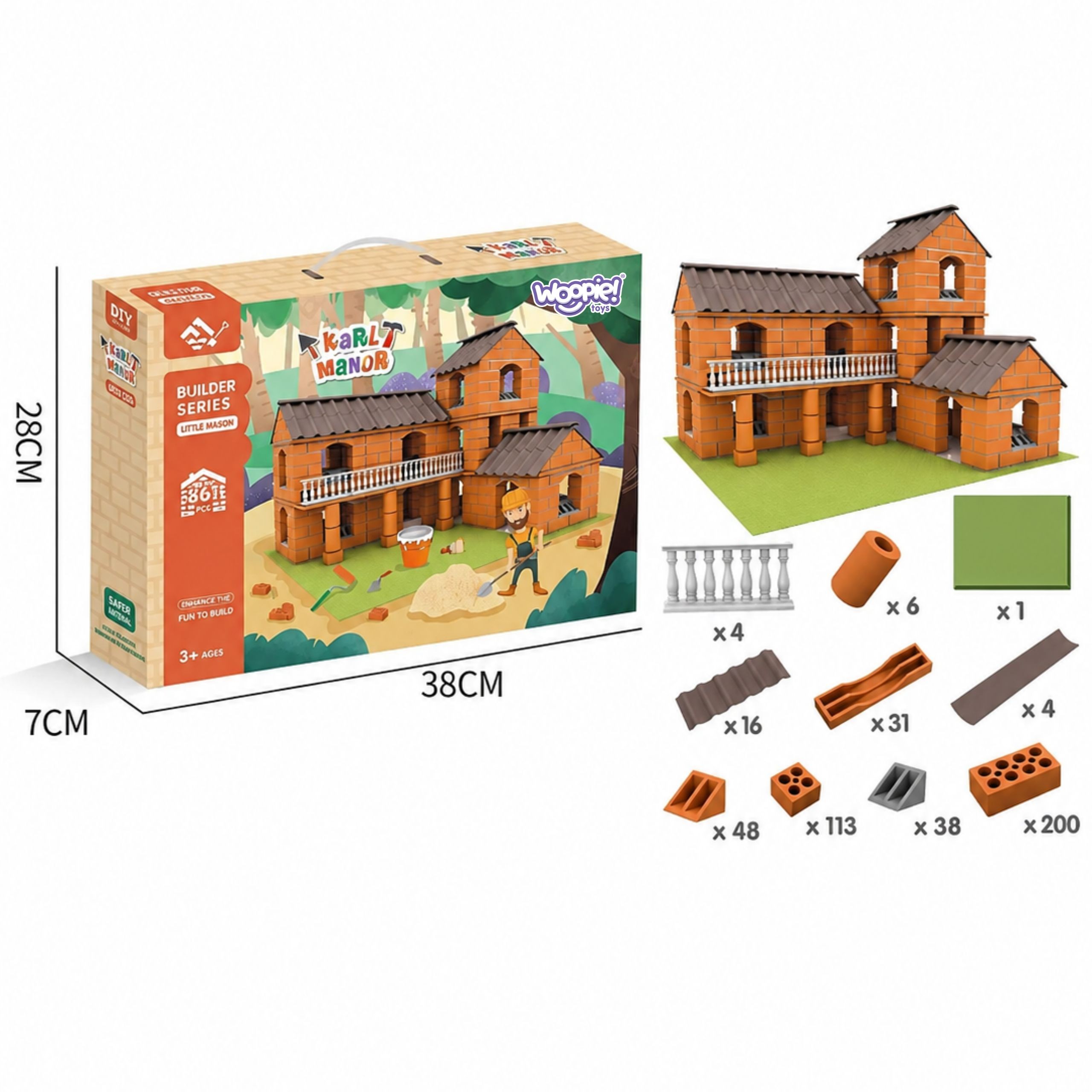 WOOPIE Brick Villa Construction Set 461 pieces for Children - Slika 6
