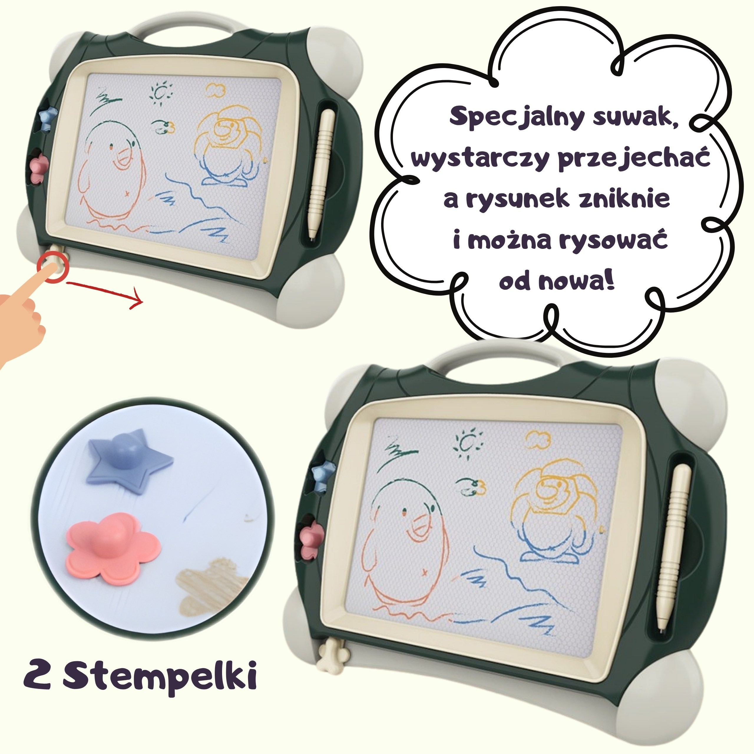 WOOPIE Magnetic Color Marker Board + 2 Green Stamps - Slika 4