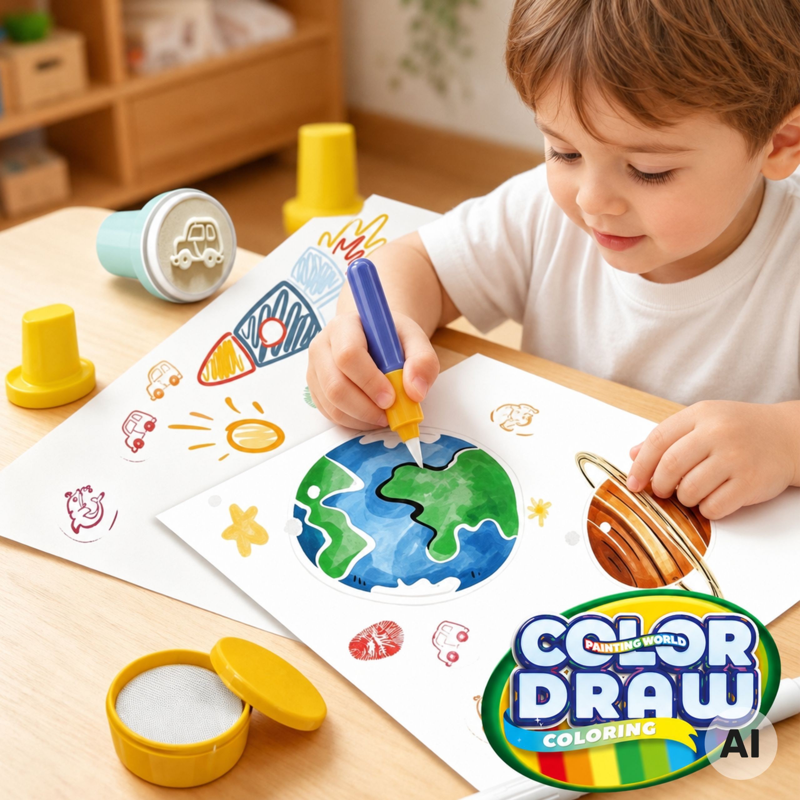 WOOPIE Magic Brush Creative Set for Drawing Stamps Kids 3+ - Slika 4