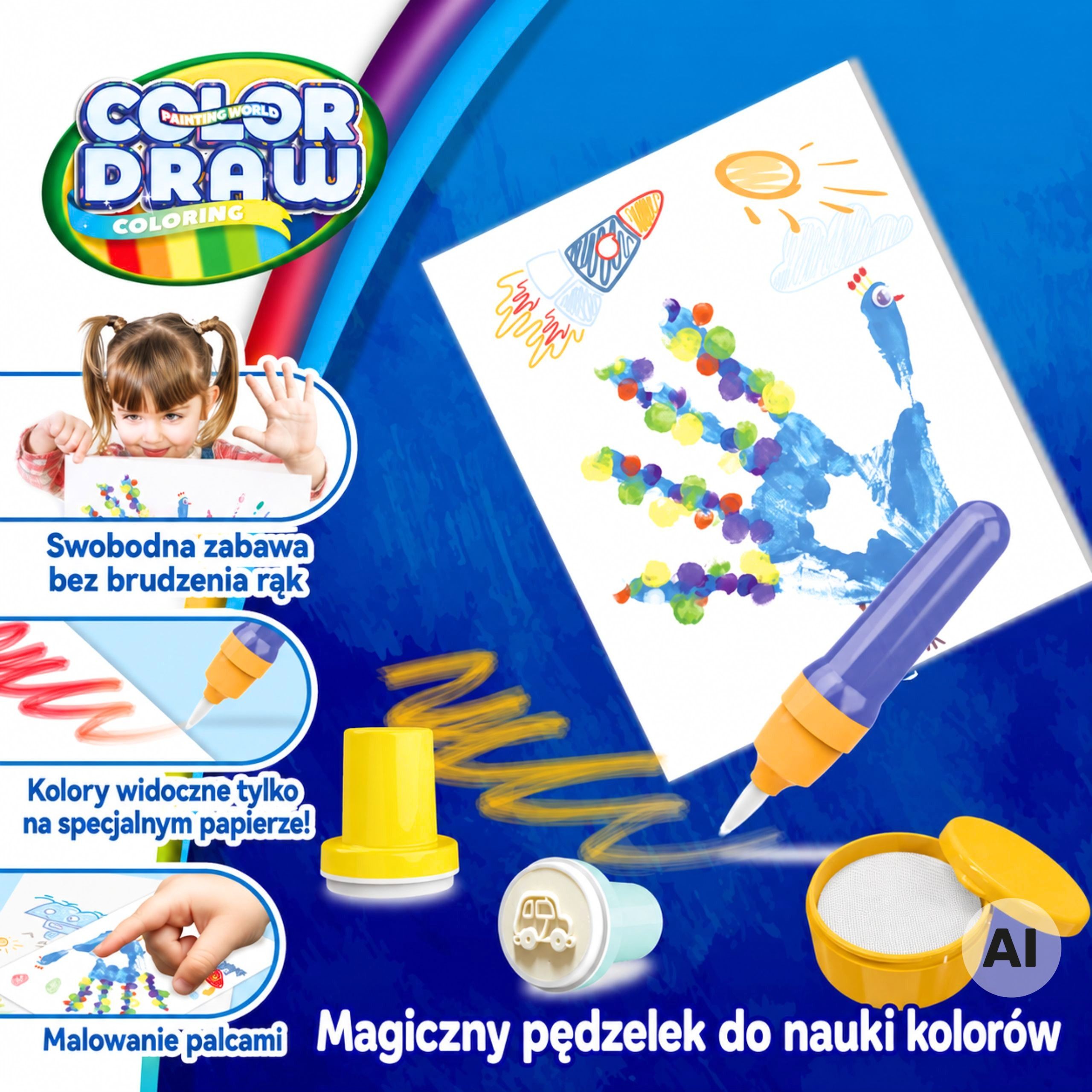 WOOPIE Magic Brush Creative Set for Drawing Stamps Kids 3+ - Slika 5