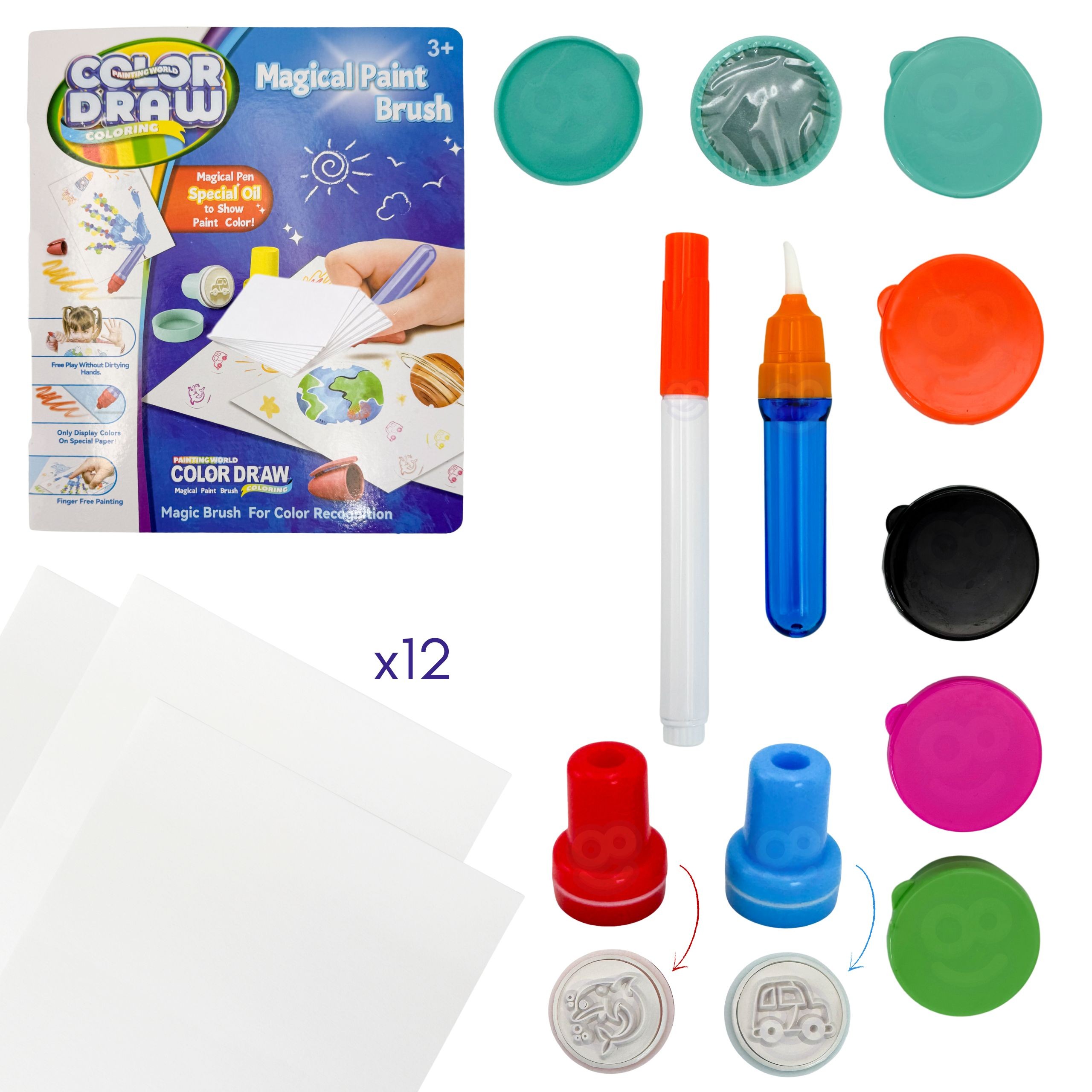 WOOPIE Magic Brush Creative Set for Drawing Stamps Kids 3+ - Slika 8