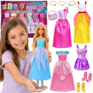 WOOPIE ROYAL Set of 5 Ball Gowns with Accessories and Doll