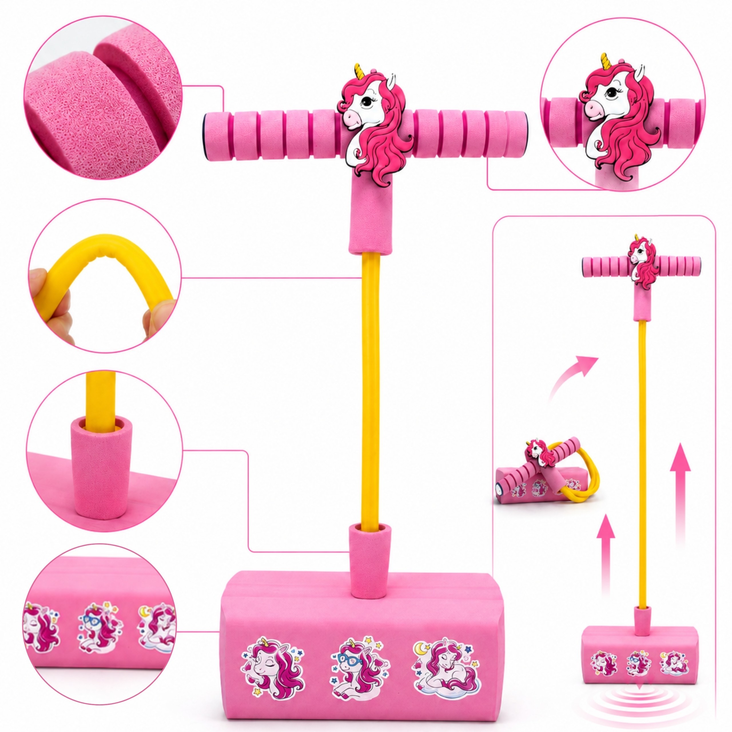 WOOPIE Foam Pogo Jumper for Kids for Jumping, Squeaking, Balance Training - Slika 4