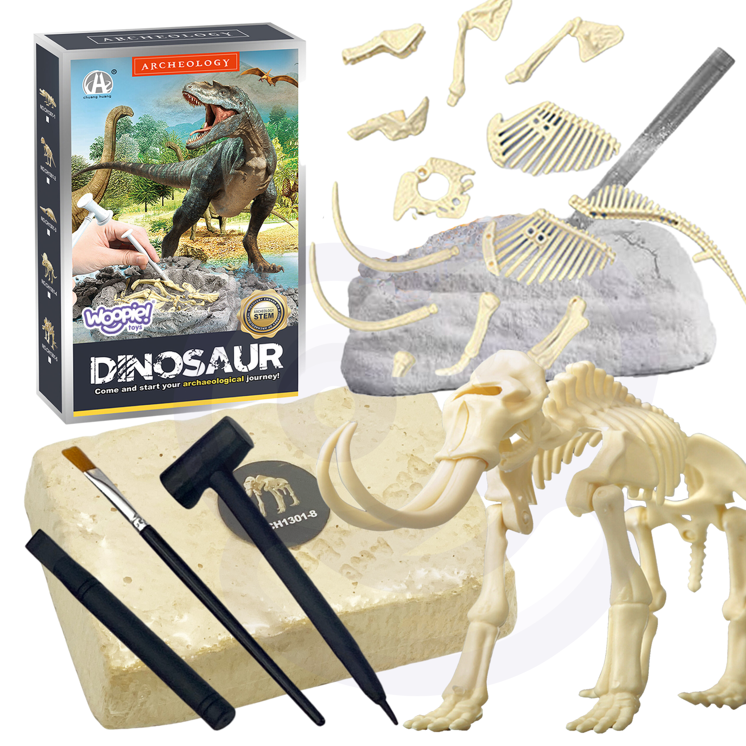 WOOPIE Creative Toy Dinosaur Skeleton Archaeological Excavation