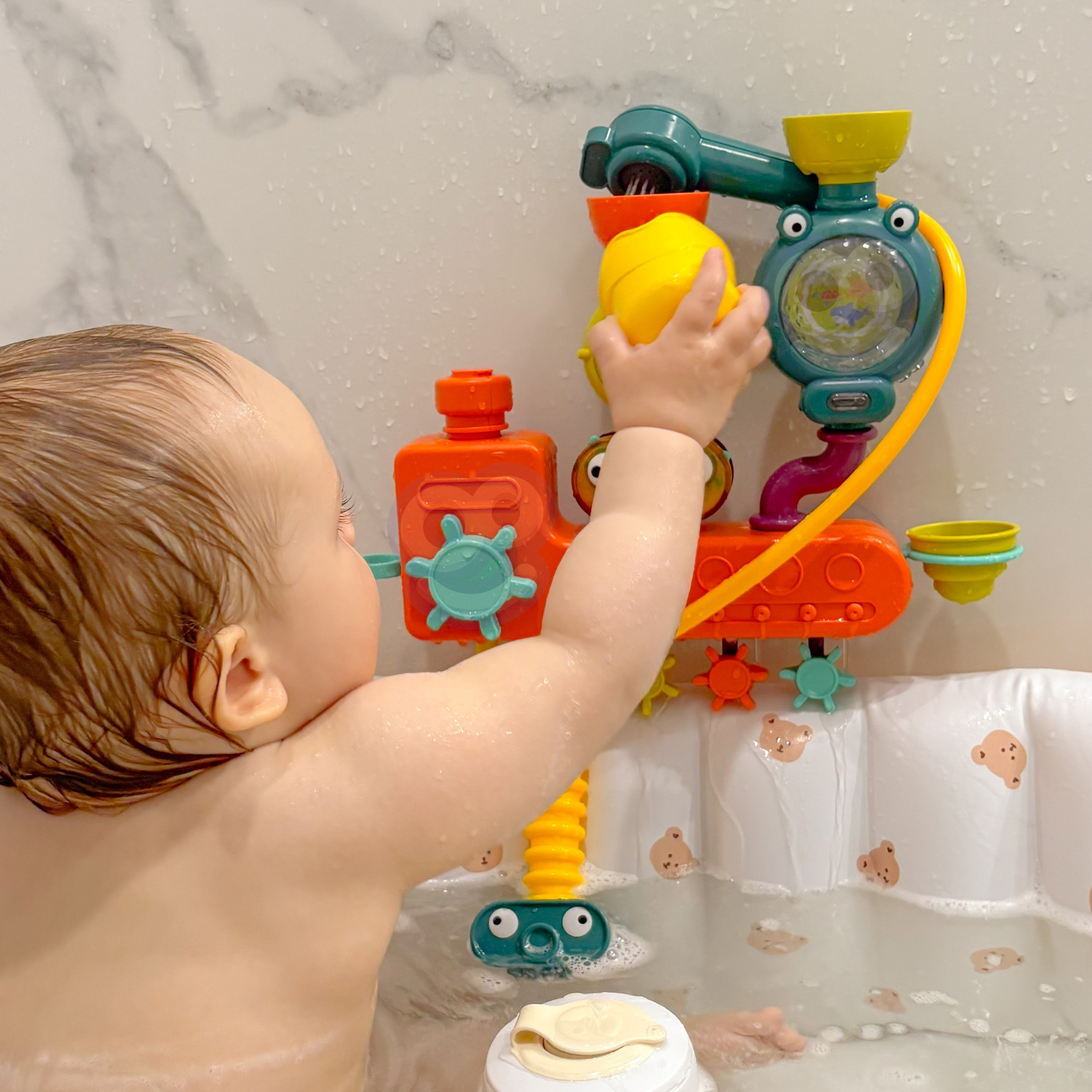 WOOPIE BABY Bath Toy Faucet Shower Fountain Overflow Duck - Slika 3