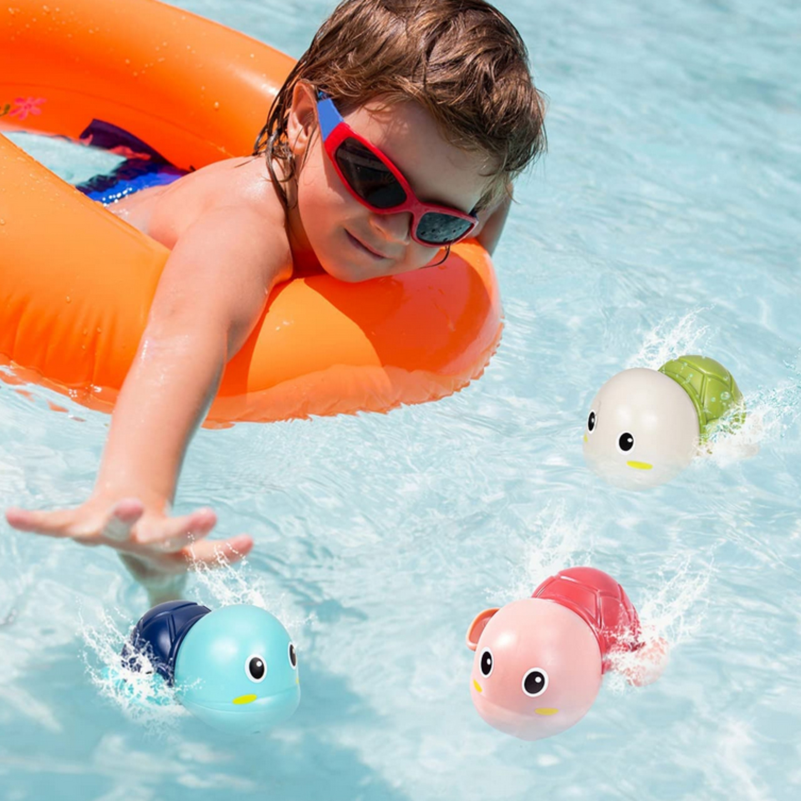 Woopie Turtle Swimming Wind-Up Bath Toy Pink - Slika 3