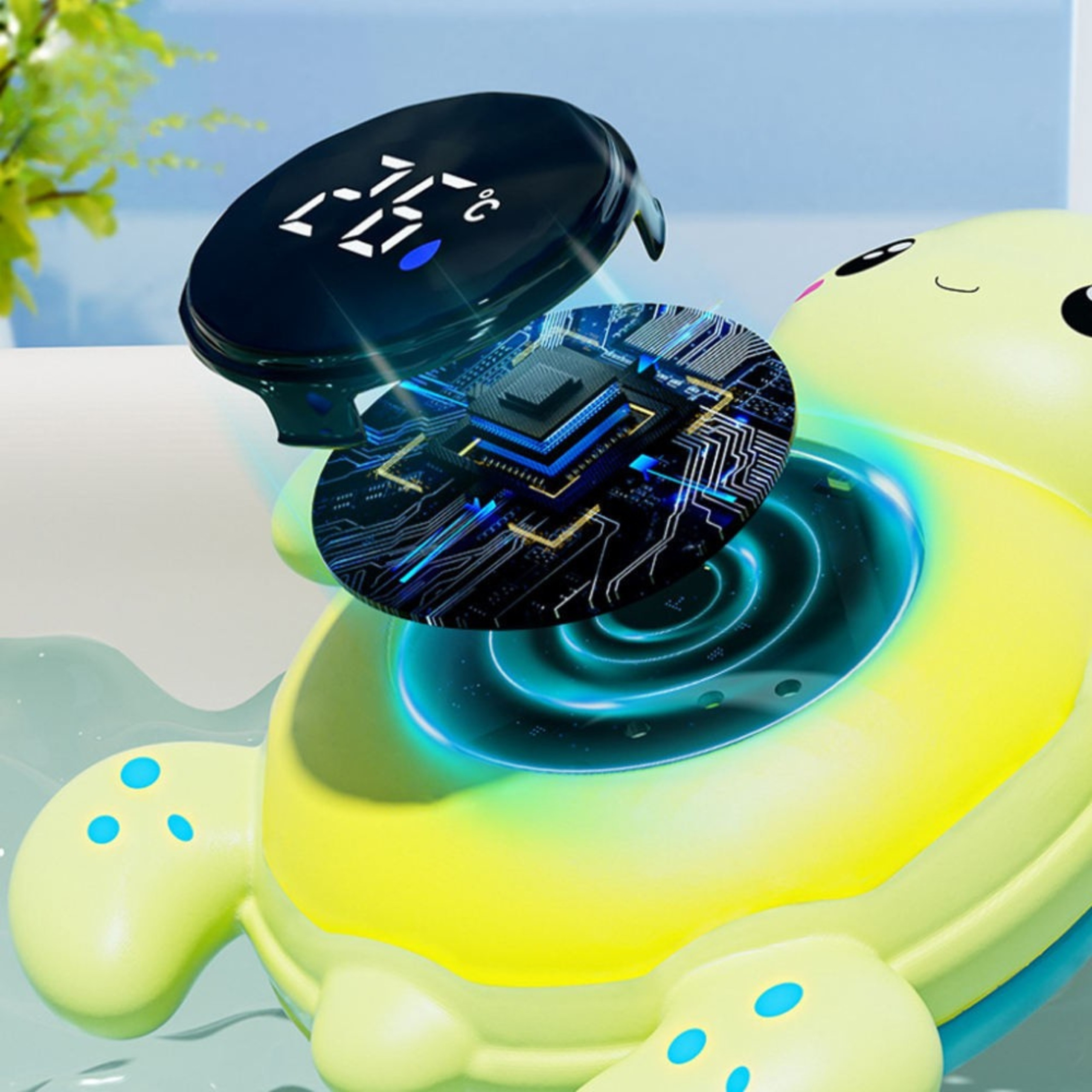 WOOPIE BABY 2-in-1 Bath Thermometer for Measuring Water and Room Temperatures Turtle - Slika 6