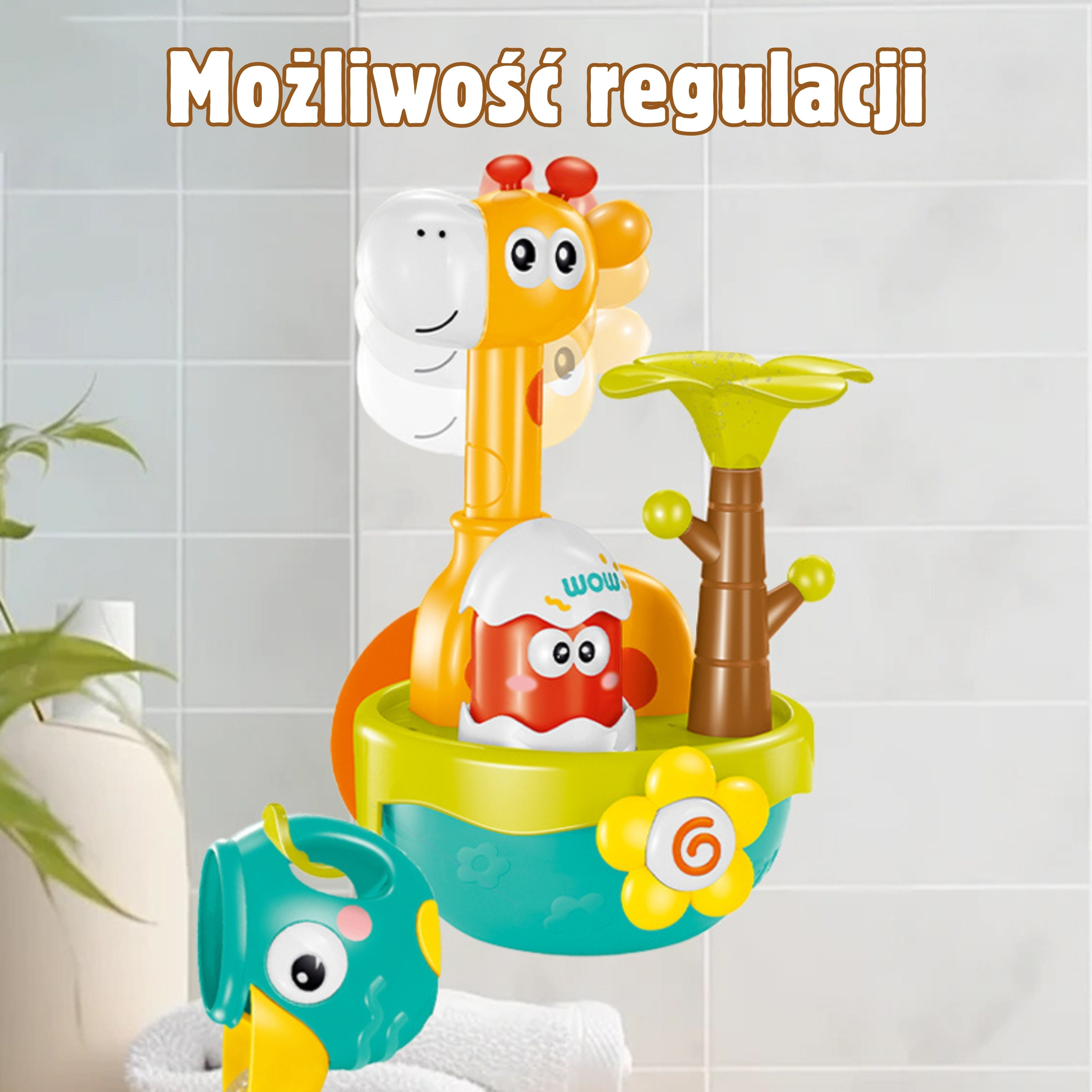WOOPIE BABY Giraffe Bath Toy with Suction Cup Funnel - Slika 6
