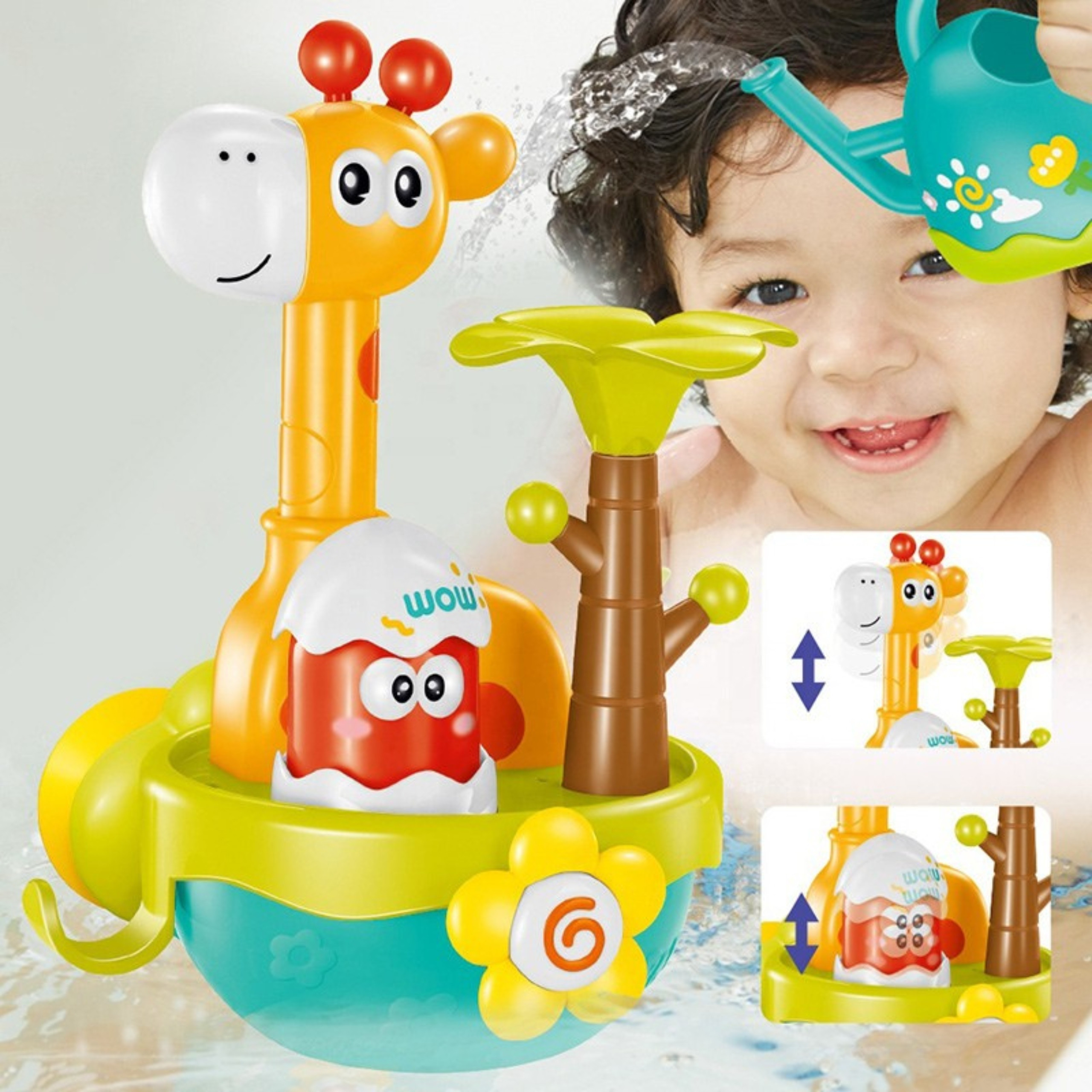 WOOPIE BABY Giraffe Bath Toy with Suction Cup Funnel - Slika 7