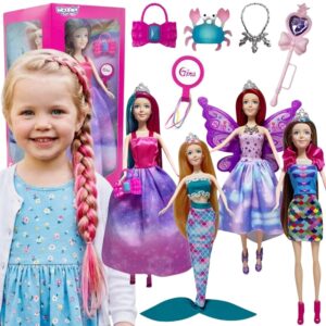WOOPIE Set of 4 Magical Princesses – 4-in-1 Doll Box with Accessories
