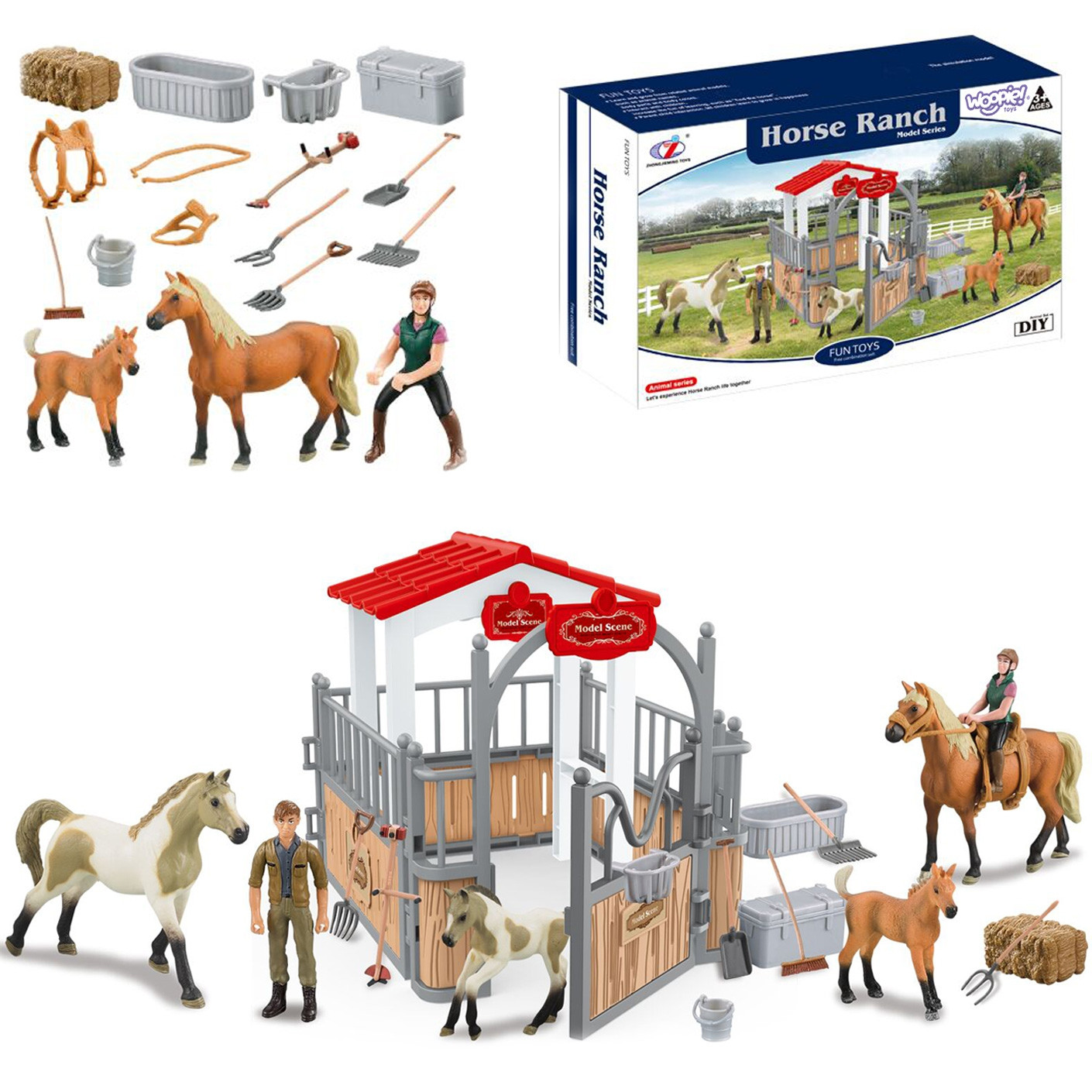 WOOPIE Set Stables Horse Pen Figures 18 pcs. - Slika 8