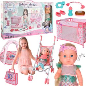 WOOPIE ROYAL Baby Doll 36 cm Mermaid Interactive Set XXL Caregiver 18 in 1