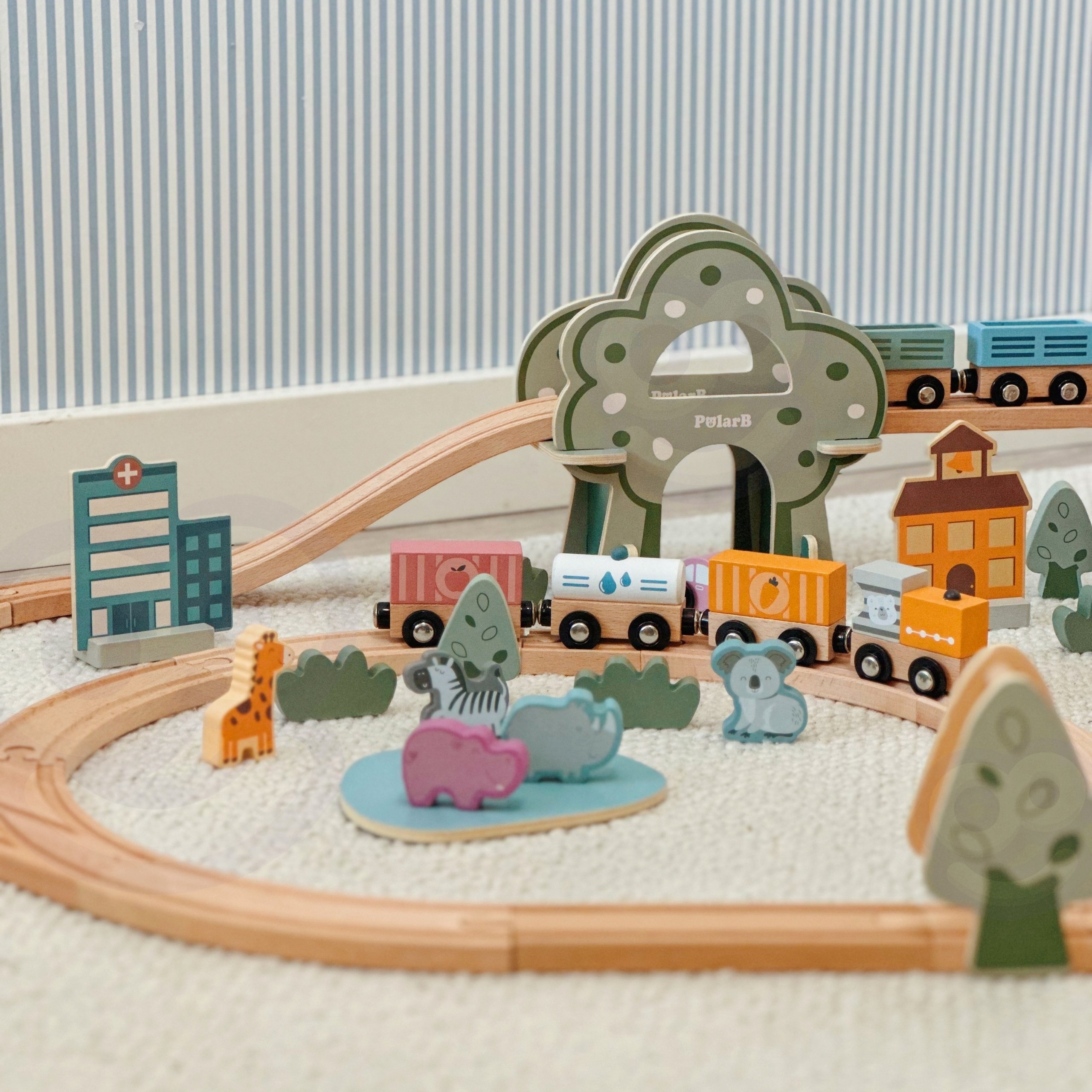 VIGA PolarB Wooden children's train track 90 pieces - Slika 4