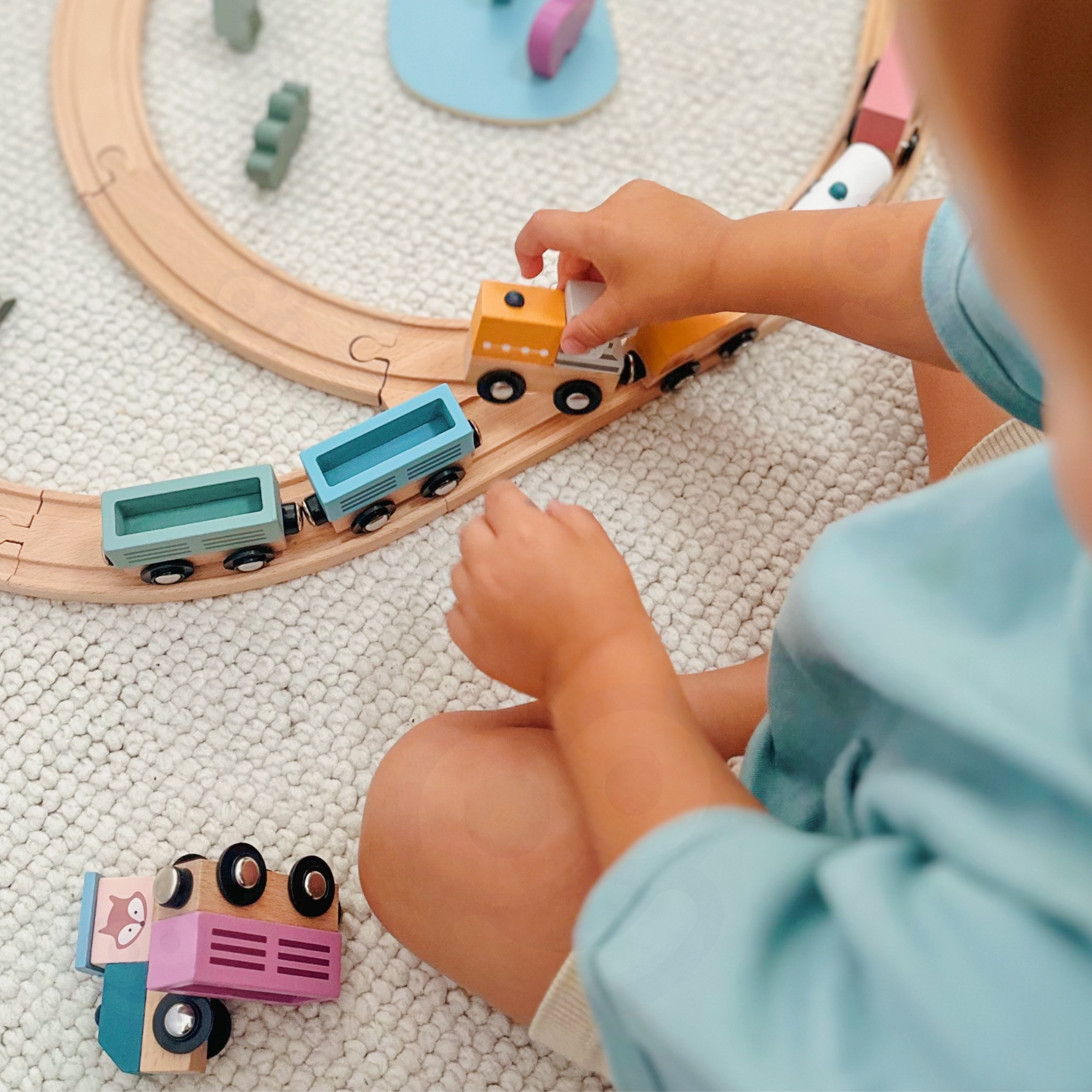 VIGA PolarB Wooden children's train track 90 pieces - Slika 7