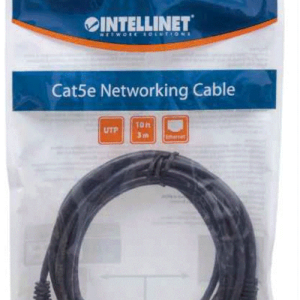 Intellinet Cat5e, CCA, U/UTP, PVC, RJ45, 3m, crni