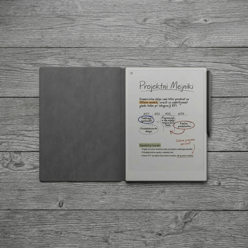 Tablet reMarkable Paper Pro + Marker Plus + Book Folio Polymer weave - Siva - Slika 2