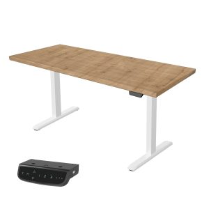 UVI STANDARD V2 električni sit-stand stol – Chalet Oak i bijeli okvir