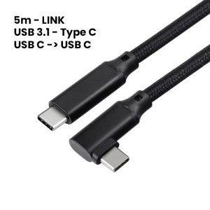 Meta Quest 3, Quest 3S, Quest 2, ili PICO 4 USB-C kutni kabel 5m