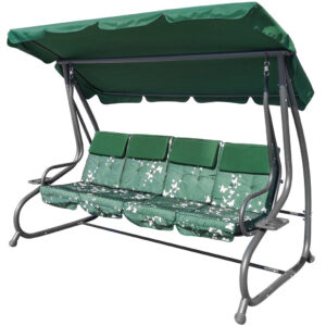 Huge Garden Swing Seat Braid 2×1 Green Butterflies