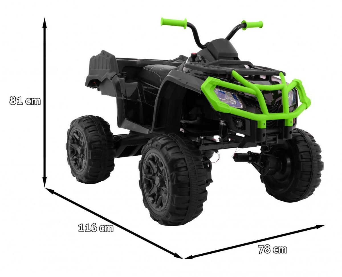 Vehicle Quad XL ATV, remote control 2 4 GHZ black and Green