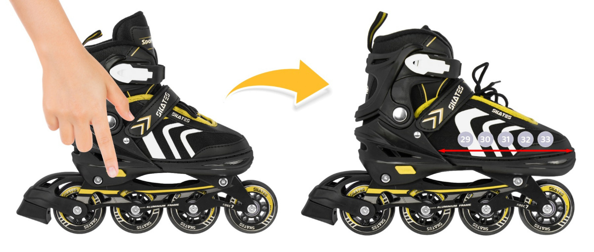 Skates, Skates, Set 4in1 29-33 Yellow
