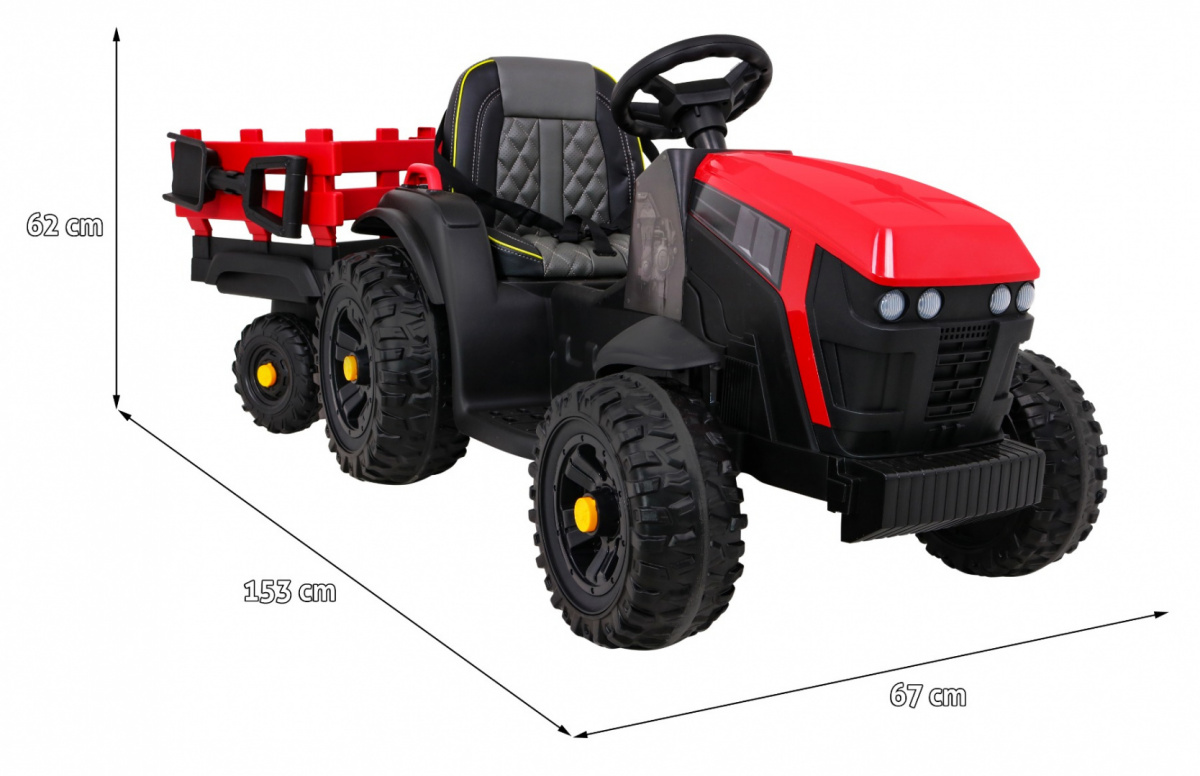Tractor Titanium With Trailer Red