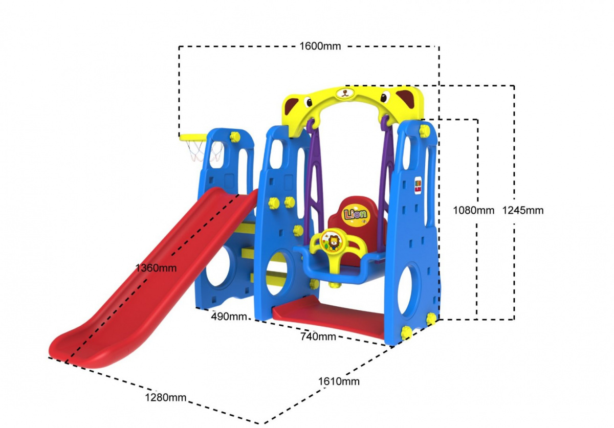 Slide Swing Basketball 3 in 1 Blue