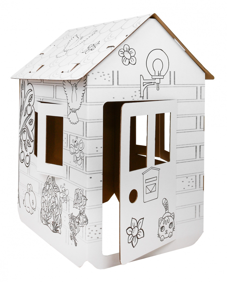 House XXL with a car 3D coloring book for children