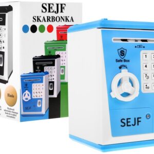 Safety Deposit Box Piggy Bank Blue