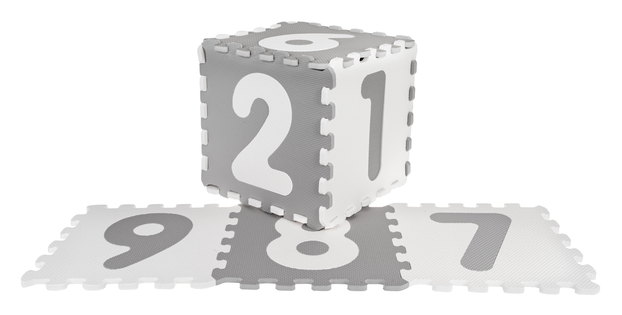 Numbers Gray Antibacterial Foam Mat