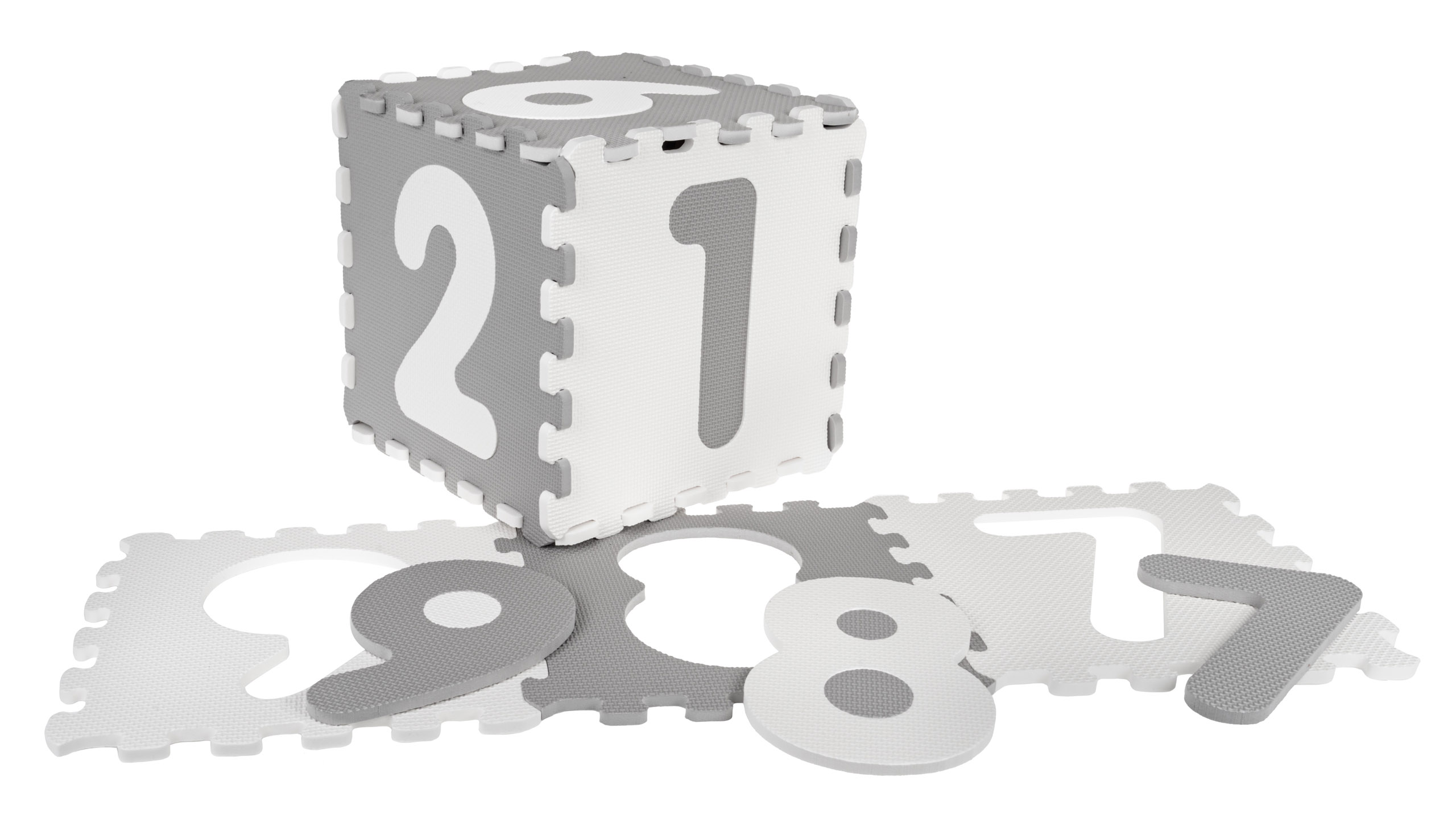 Numbers Gray Antibacterial Foam Mat