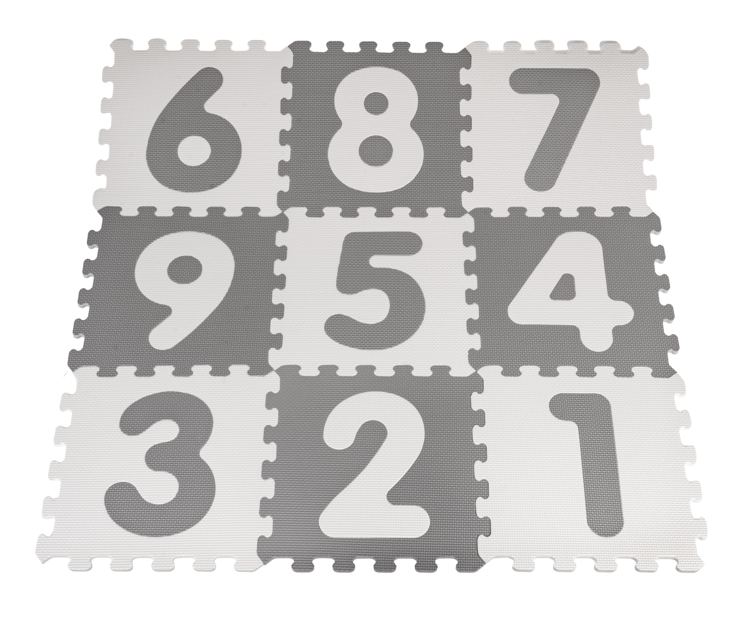 Numbers Gray Antibacterial Foam Mat