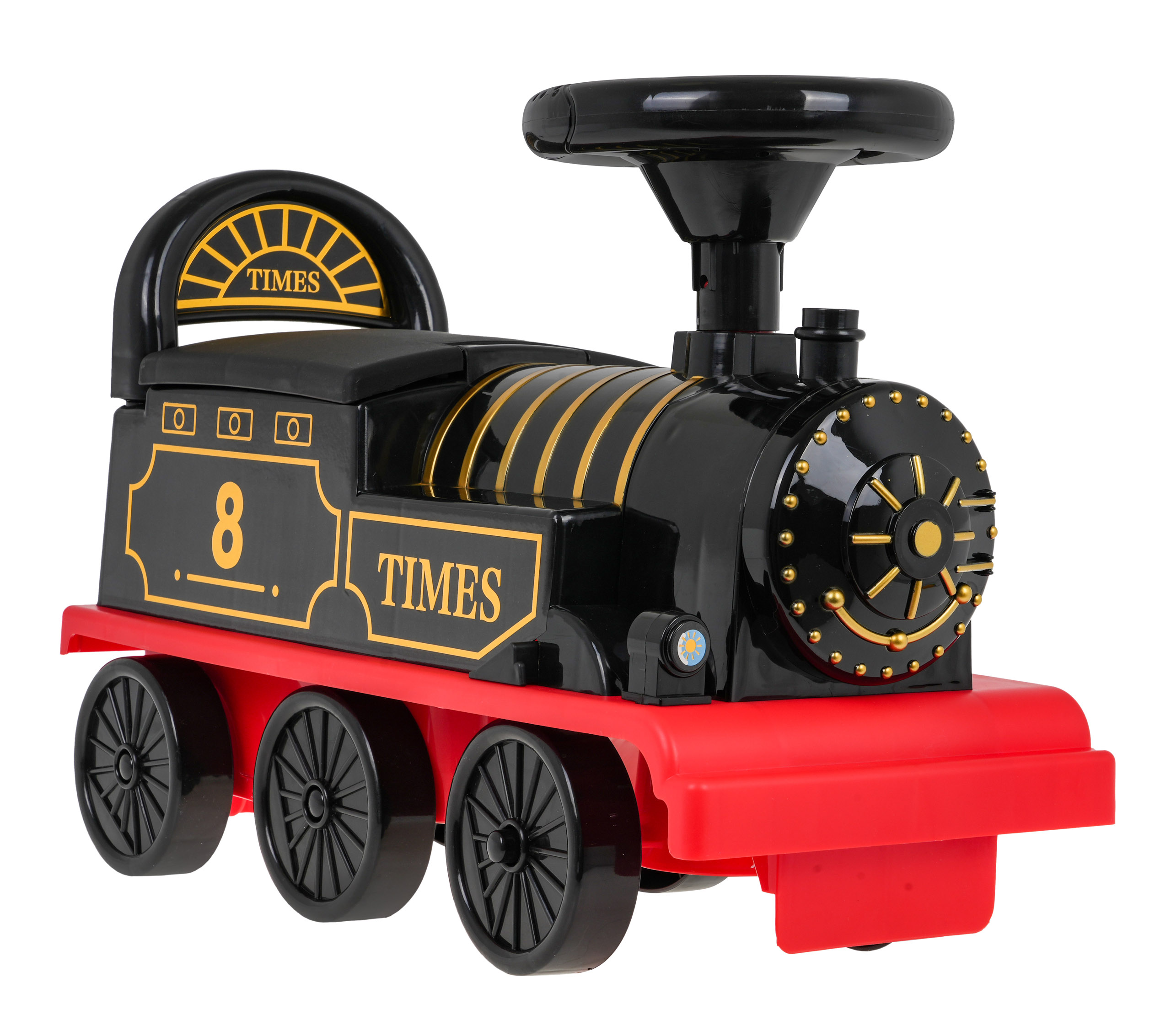 Retro locomotive ride with sounds