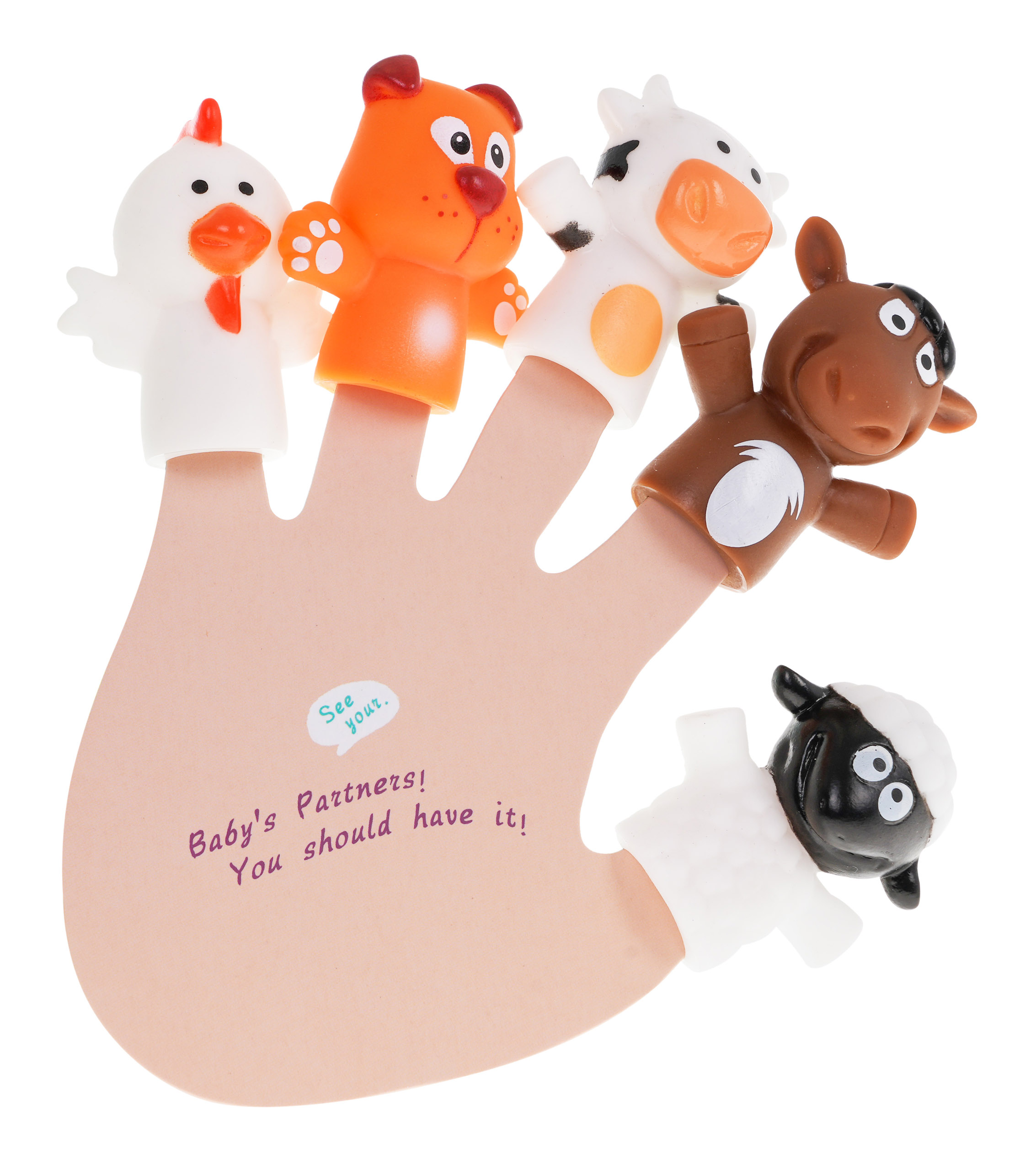 Farm Rubber Puppet Set + Booklet