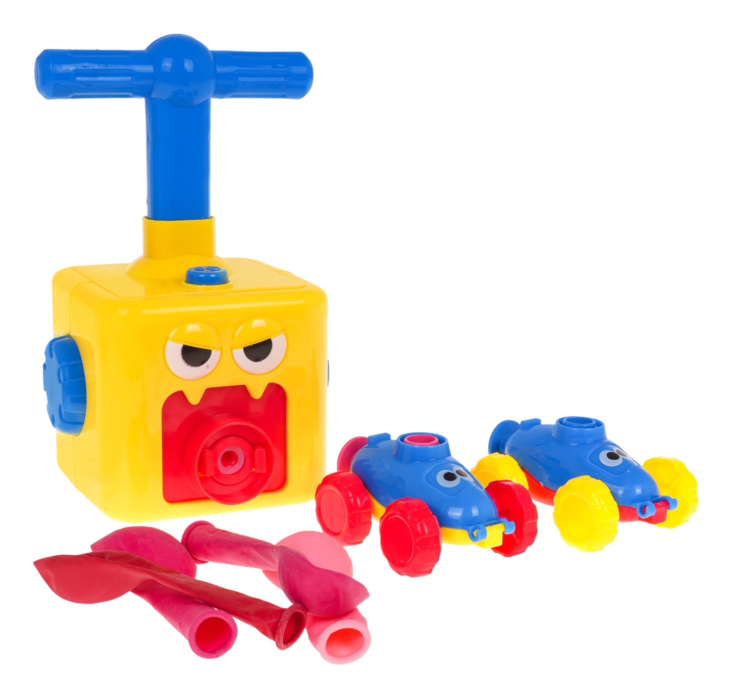 A set of cars with a balloon drive