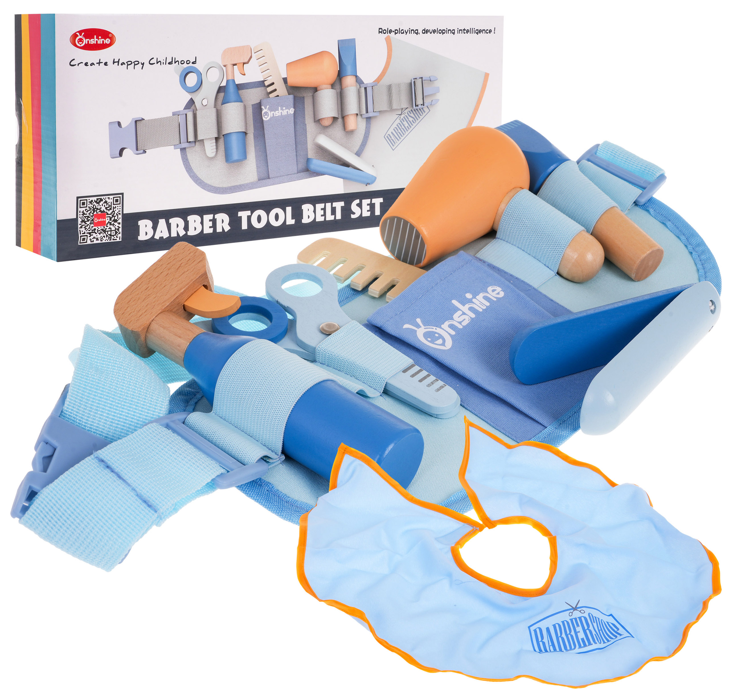 Wooden Barber Set