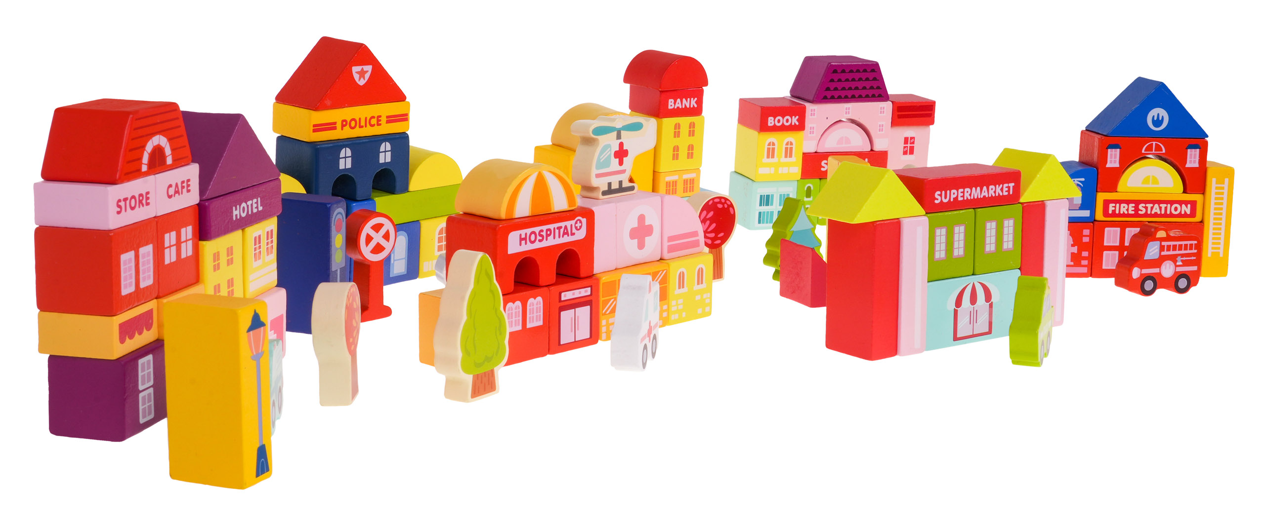 Wooden Blocks City 115pcs. + Sorter