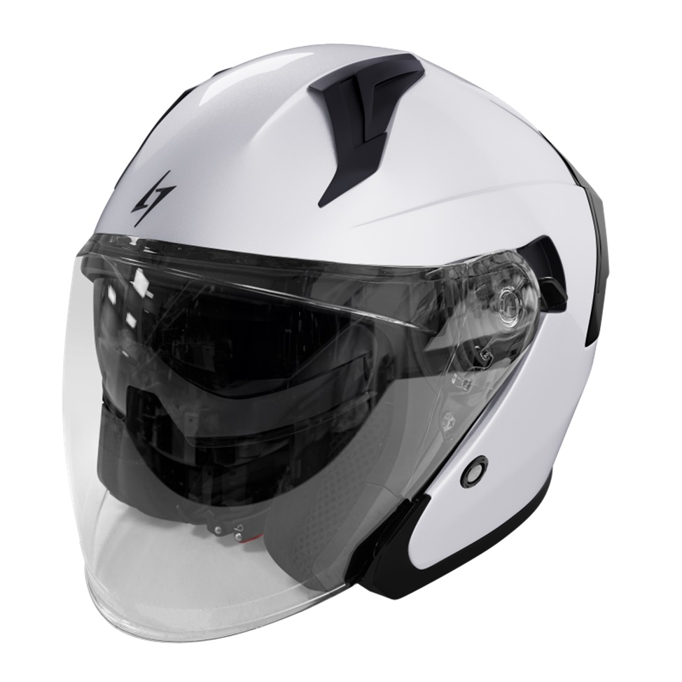 Open face helmet STORMER RUN white pearly XS