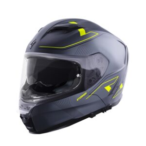 Full face helmet STORMER ZS-1001 TAKEN grey, neon, yellow, metal matt 2XL