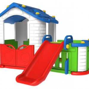 Garden house with a slide Blue