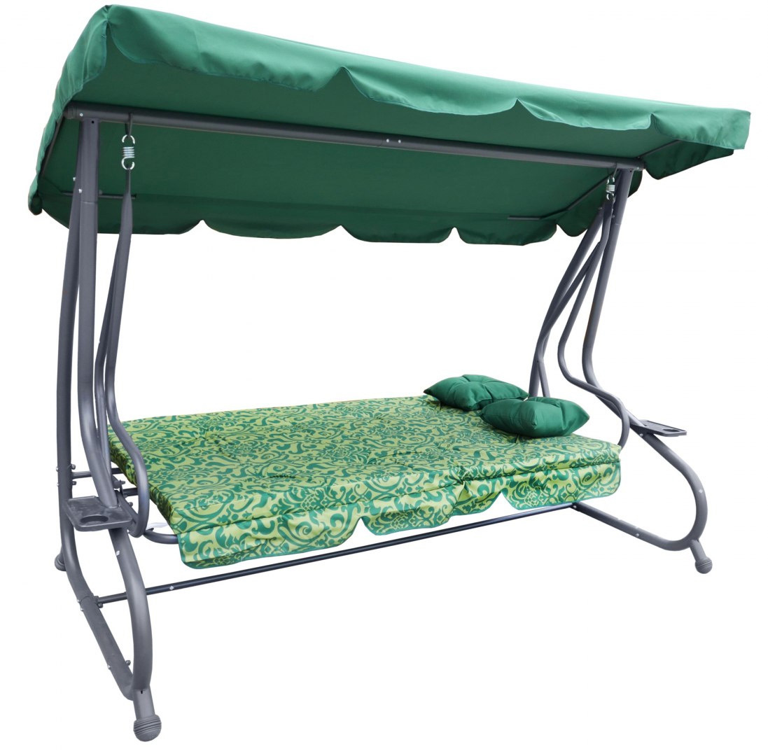 Garden Swing Seat Textylina 2 x 1 PATTERN Green