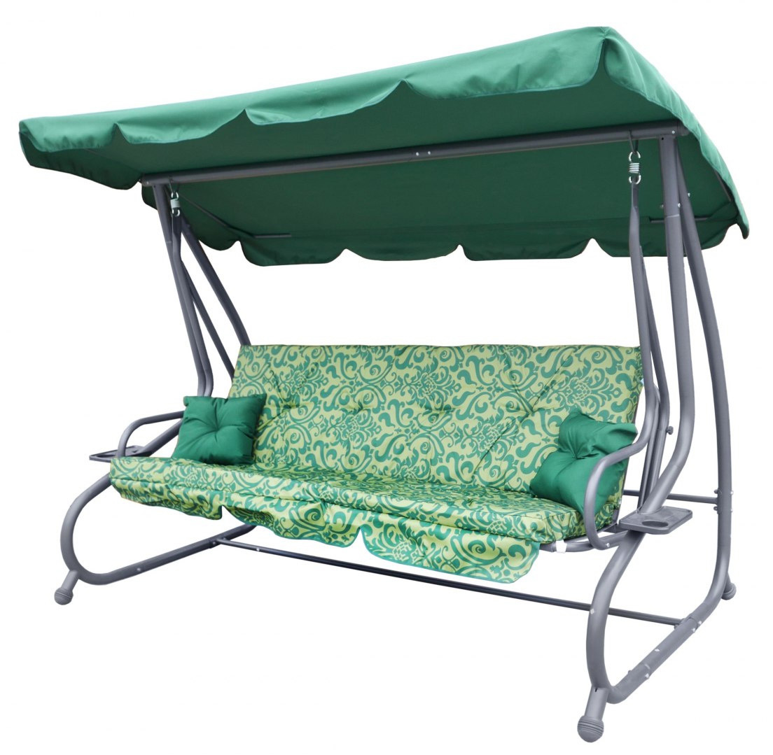 Garden Swing Seat Textylina 2 x 1 PATTERN Green