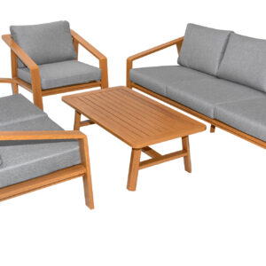 Aluminum Garden Furniture Two Sofas + Armchair + Table