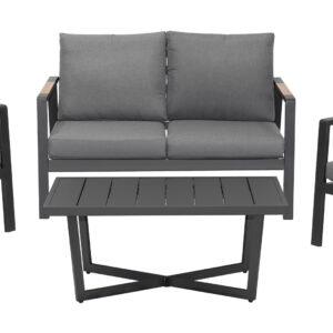 Aluminum Garden Furniture Sofa + Two Armchairs + Table