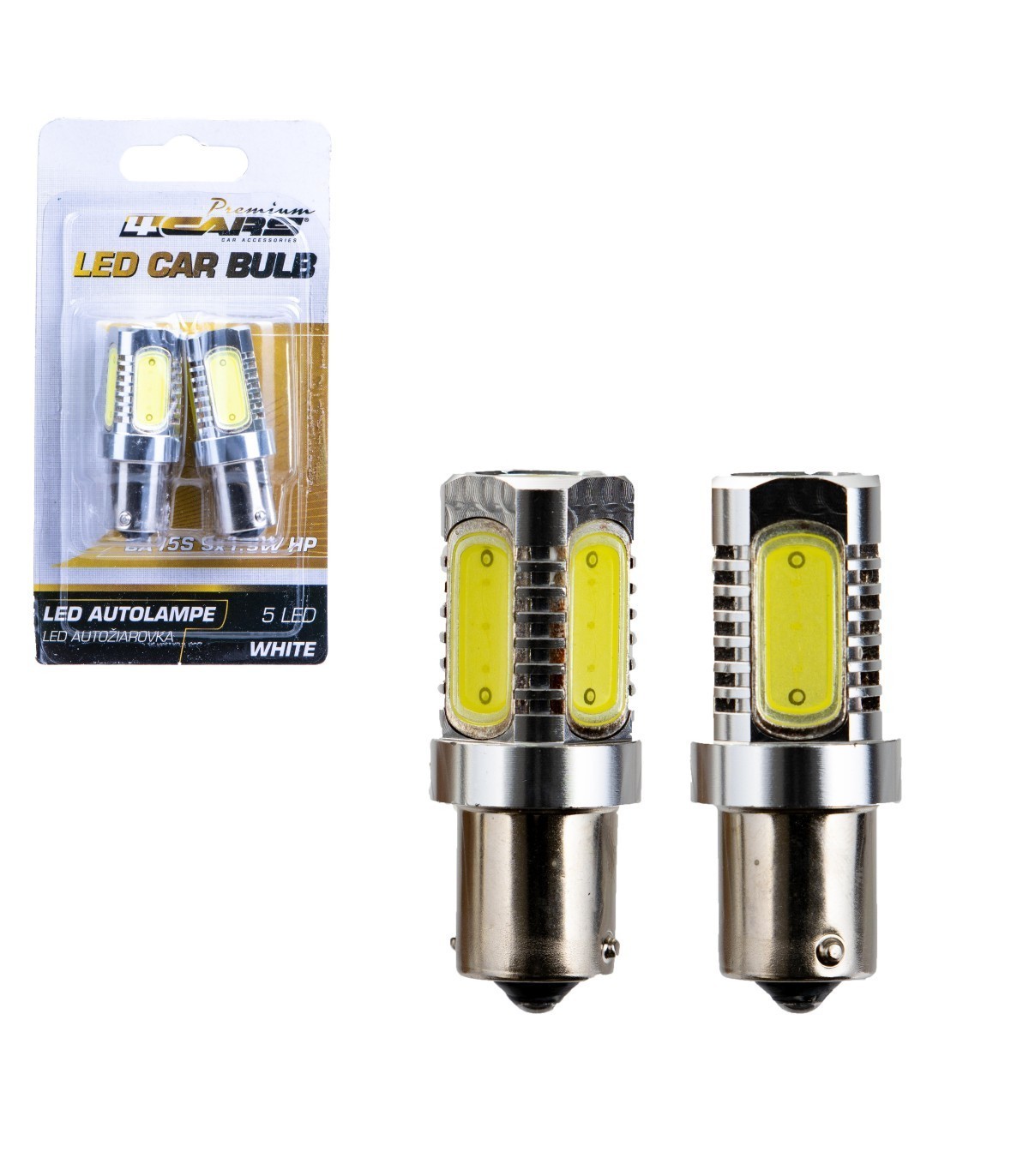 4CARS HQ sets of LED bulbs BA15S 5*1.5W HP white - Slika 2